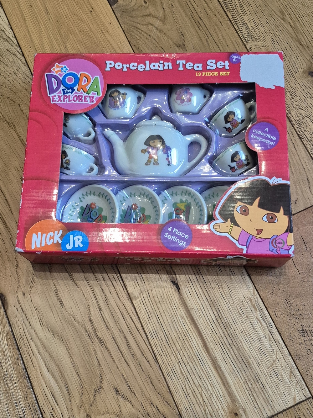 Dora The Explorer Porcelain 4 Place Setting 13 Piece Tea Set Keepsake